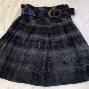 ROBIR Collection Plaid and floral embossed flannel skirt SZ M